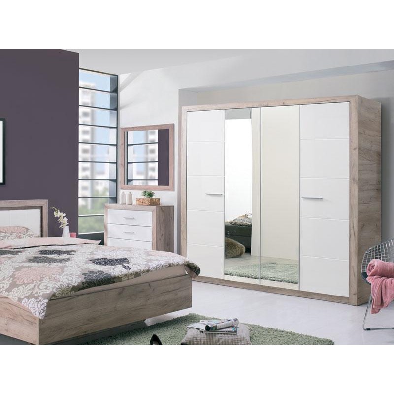 ΝΤΟΥΛΑΠΑ Astor 4K2O Grey Oak -Λευκή Λάκα 179.5x55.5x204εκ