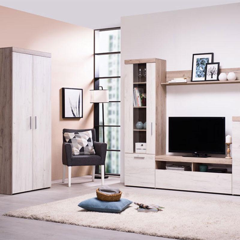 ΝΤΟΥΛΑΠΑ 2Κ Arno Grey Oak-White Oak 80x55x202εκ