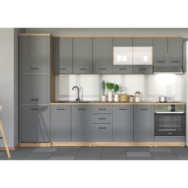 ΣΤΟΙΧΕΙΟ ΚΟΥΖΙΝΑΣ VALENCIA BD60 ARTISAN-ΓΚΡΙ MAT FOIL 60x59,5x218,5εκ