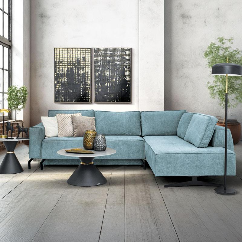 ΓΩΝΙΑΚΟΣ ΚΑΝΑΠΕΣ Fylliana Madrid MINT ΧΡΩΜΑ 290x210x90εκ