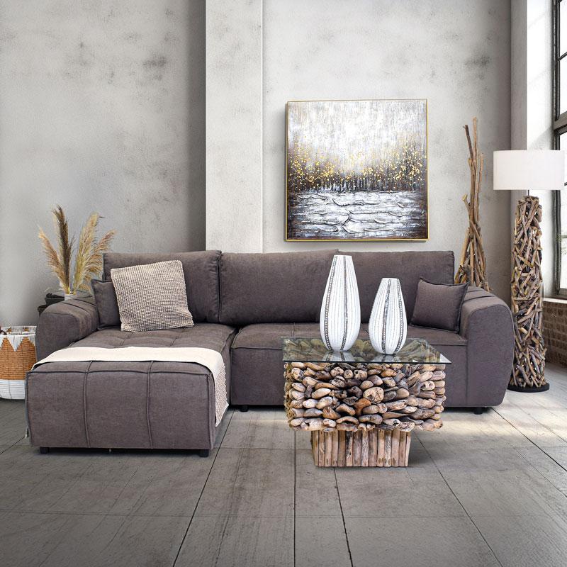 ΓΩΝΙΑΚΟΣ ΚΑΝΑΠΕΣ Fylliana Atlanta ΚΑΦΕ ΧΡΩΜΑ 265x190x95εκ