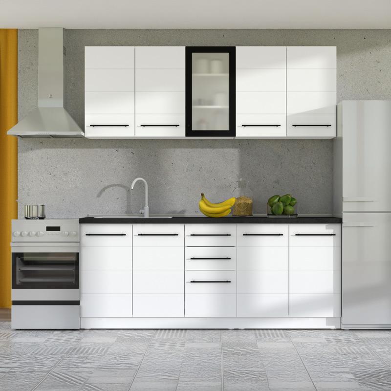 ΣΥΝΘΕΣΗ ΚΟΥΖΙΝΑΣ RAJNA 200 ΛΕΥΚΟ/ΜΑΥΡΟ ΜΑΤ 200x51x200εκ