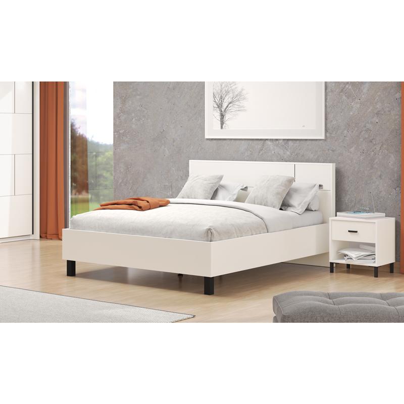 ΔΙΠΛΟ ΚΡΕΒΑΤΙ ALERIA 160 ΛΕΥΚΟ ΧΡΩΜΑ 173x211x102εκ