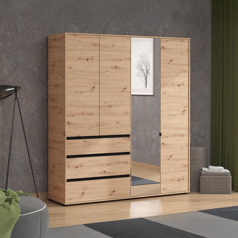 ΝΤΟΥΛΑΠΑ CORBETT 4K3F1O h211 ARTISAN OAK/ΜΑΥΡΟ ΜΑΤ ΧΡΩΜΑ 183x55x211εκ