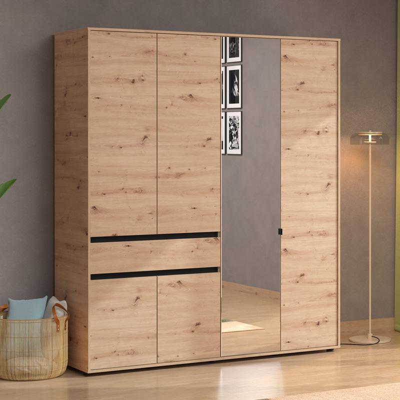 ΝΤΟΥΛΑΠΑ CORBETT 4K1F1O h211 ARTISAN OAK/ΜΑΥΡΟ ΜΑΤ ΧΡΩΜΑ 183x55x211εκ