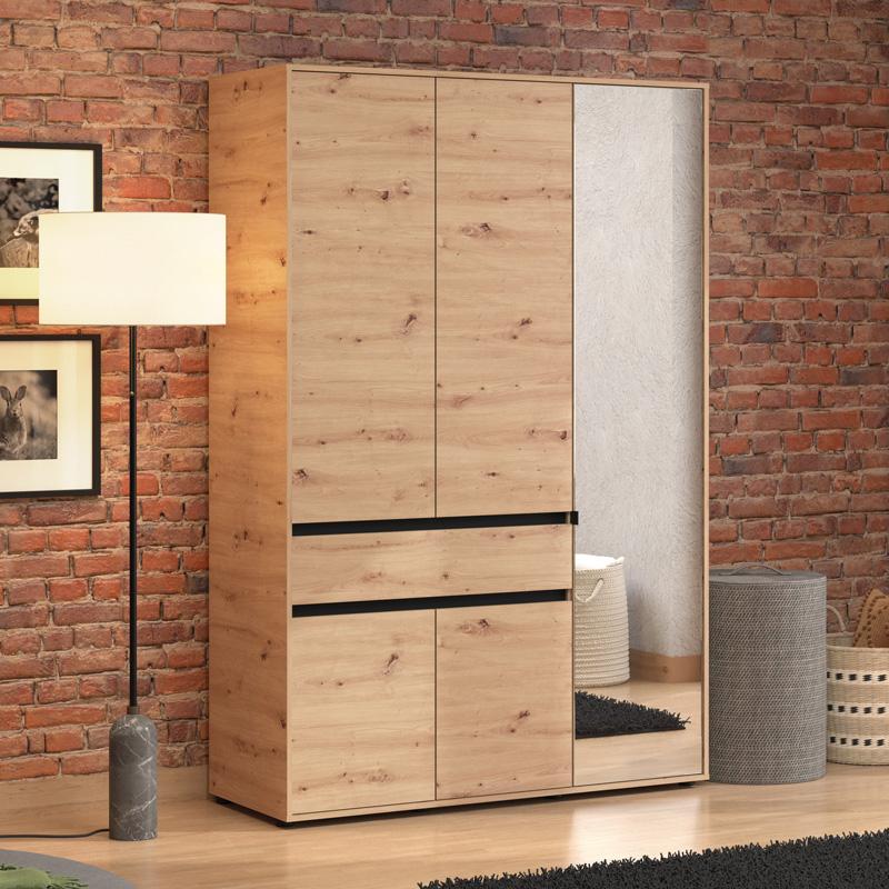 ΝΤΟΥΛΑΠΑ CORBETT 3K1F1O h211 ARTISAN OAK/ΜΑΥΡΟ ΜΑΤ ΧΡΩΜΑ 138x55x211εκ