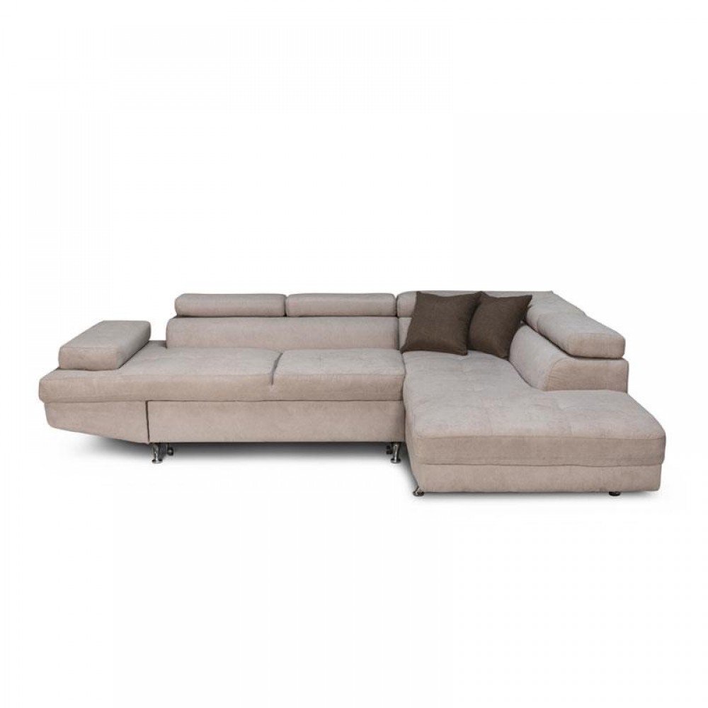 ΚΑΝΑΠΕΣ ΓΩΝΙΑ Fylliana RIO-M 3+4 ΔΕΞΙΑ TAUPE / ΚΑΦΕ 278x192x79εκ