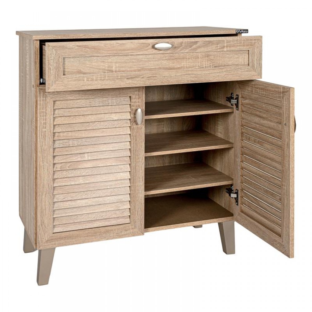 ΠΑΠΟΥΤΣΟΘΗΚΗ Fylliana FP-02 SONOMA ΜΕ 4 ΡΑΦΙΑ ΚΑΙ 1 ΣΥΡΤΑΡΙ 77,8x36,8x89,3εκ