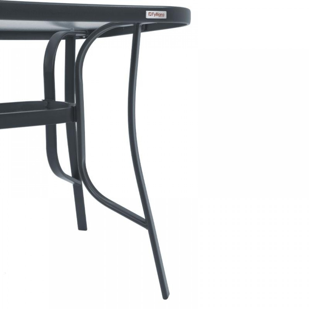 ΤΡΑΠΕΖΙ ΕΞΟΧΗΣ Fylliana STEEL ΓΚΡΙ 140x80x70εκ