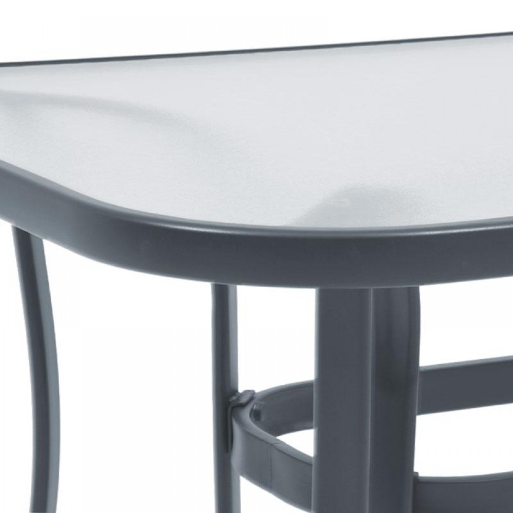 ΤΡΑΠΕΖΙ ΕΞΟΧΗΣ Fylliana STEEL ΓΚΡΙ 120x70x70εκ g.r.d