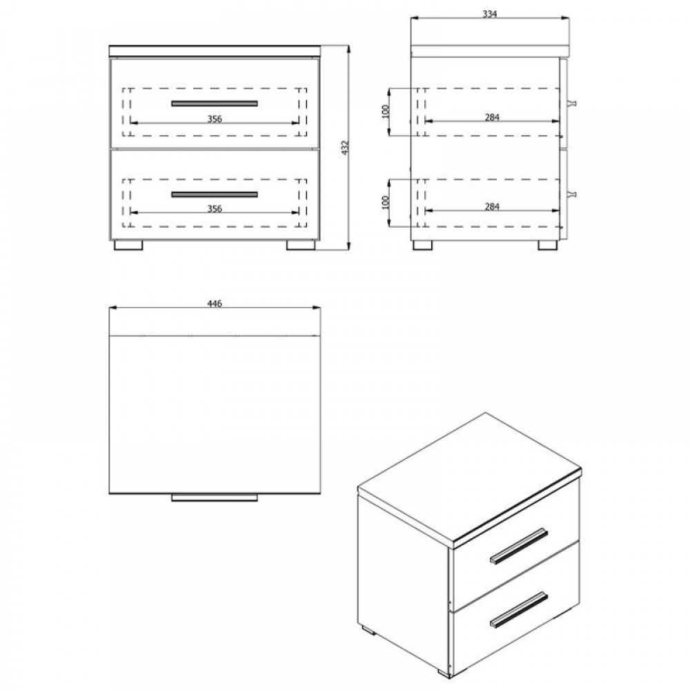 ΚΟΜΟΔΙΝΟ Uni NO2F Grey Oak 44,5x33,5x43εκ