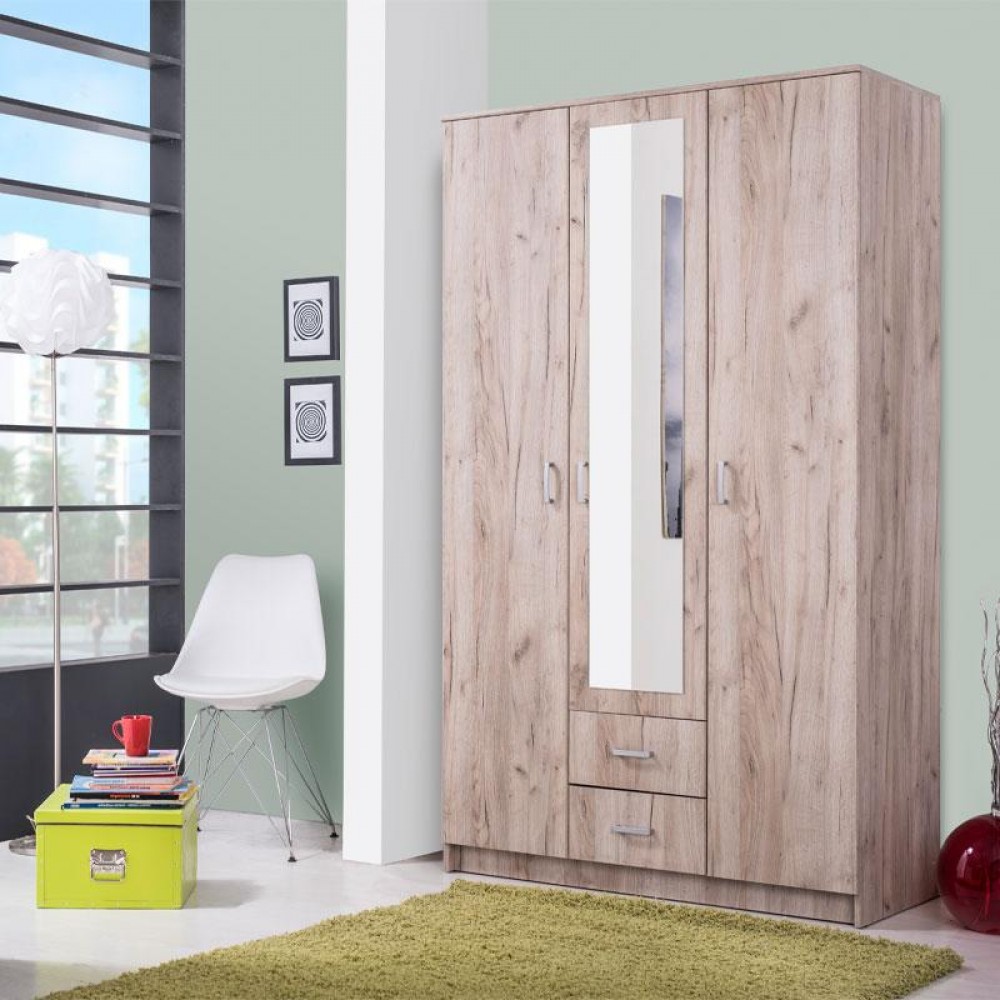 ΝΤΟΥΛΑΠΑ Hana 3Κ2FO GREY OAK 120x52x205εκ