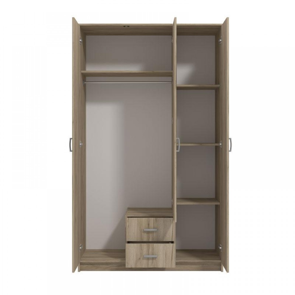 ΝΤΟΥΛΑΠΑ Hana 3Κ2FO GREY OAK 120x52x205εκ