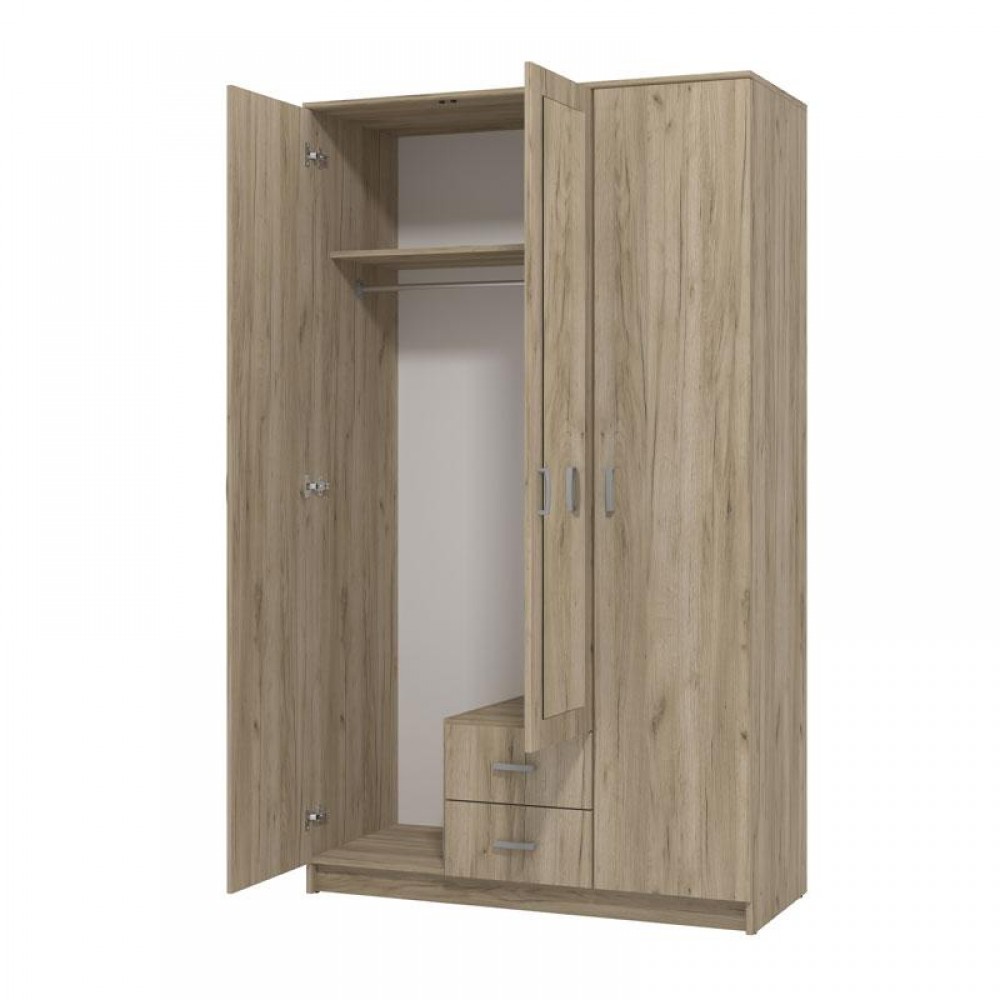 ΝΤΟΥΛΑΠΑ Hana 3Κ2FO GREY OAK 120x52x205εκ