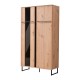 ΒΙΤΡΙΝΑ SARDINIA 2K VS1 ARTISAN OAK / ΜΑΥΡΟ 84.5x35x153.5εκ srd