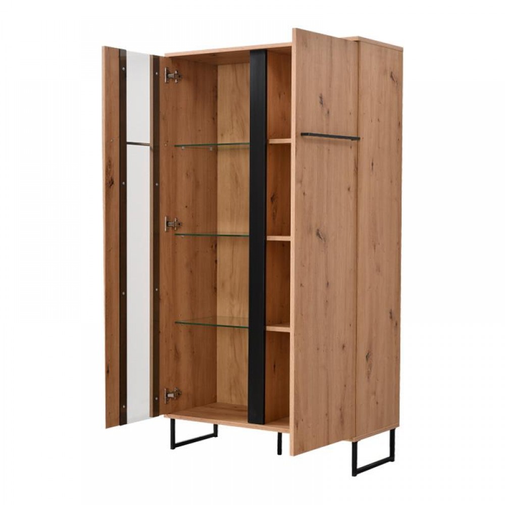 ΒΙΤΡΙΝΑ SARDINIA 2K VS1 ARTISAN OAK / ΜΑΥΡΟ 84.5x35x153.5εκ srd