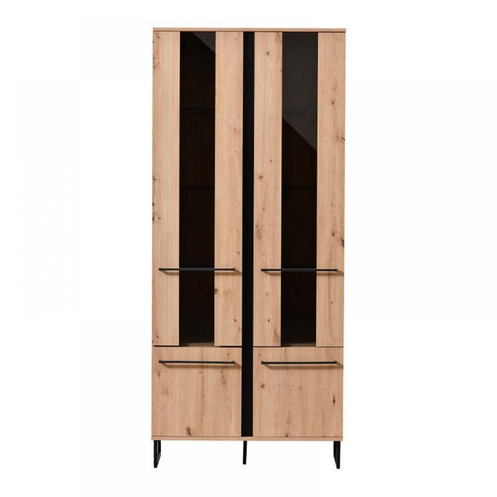 ΒΙΤΡΙΝΑ SARDINIA 2K VS2 ARTISAN OAK / ΜΑΥΡΟ 84.5x35x193.5εκ srd
