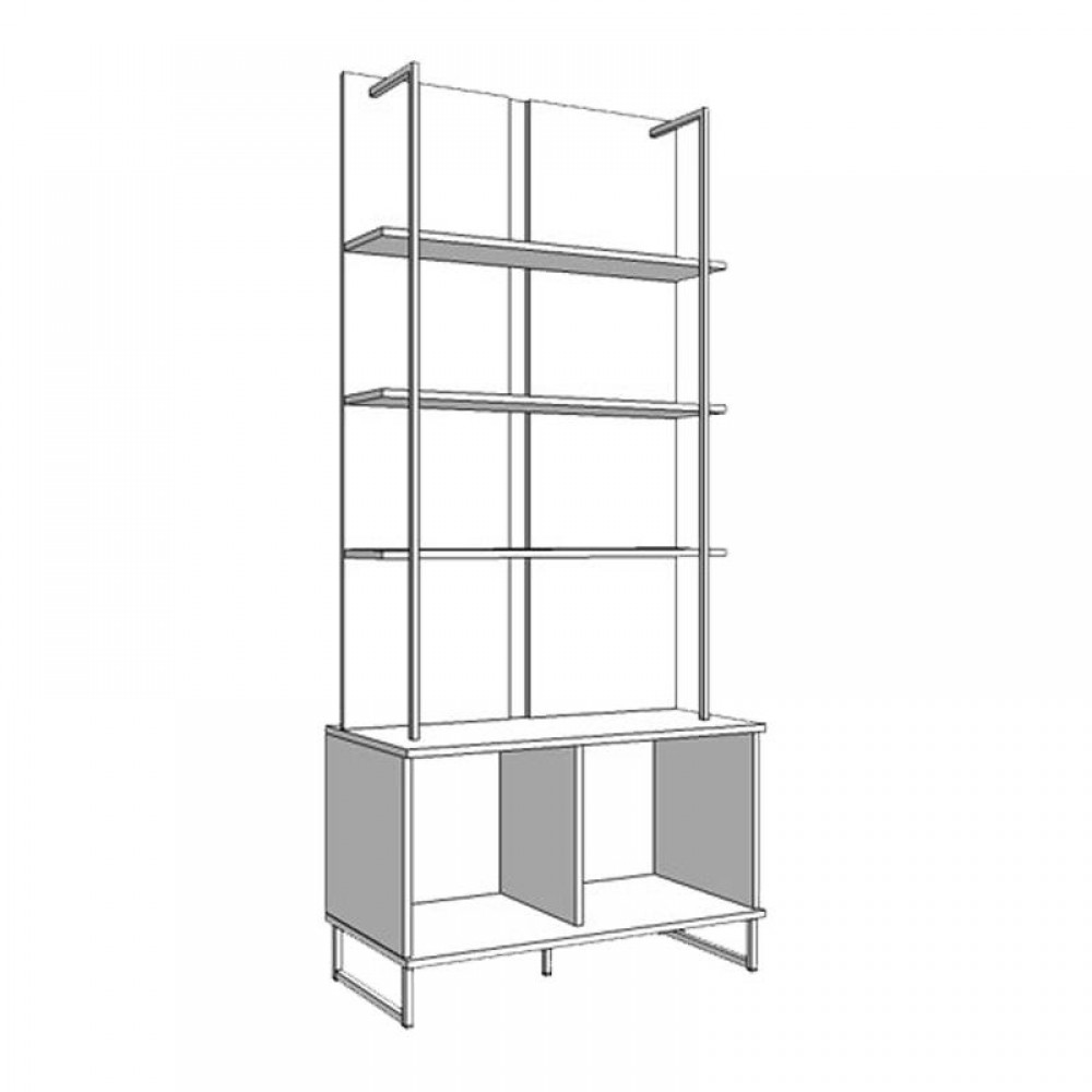 ΡΑΦΙΕΡΑ SARDINIA POP ARTISAN OAK / ΜΑΥΡΟ 85x42x192εκ srd