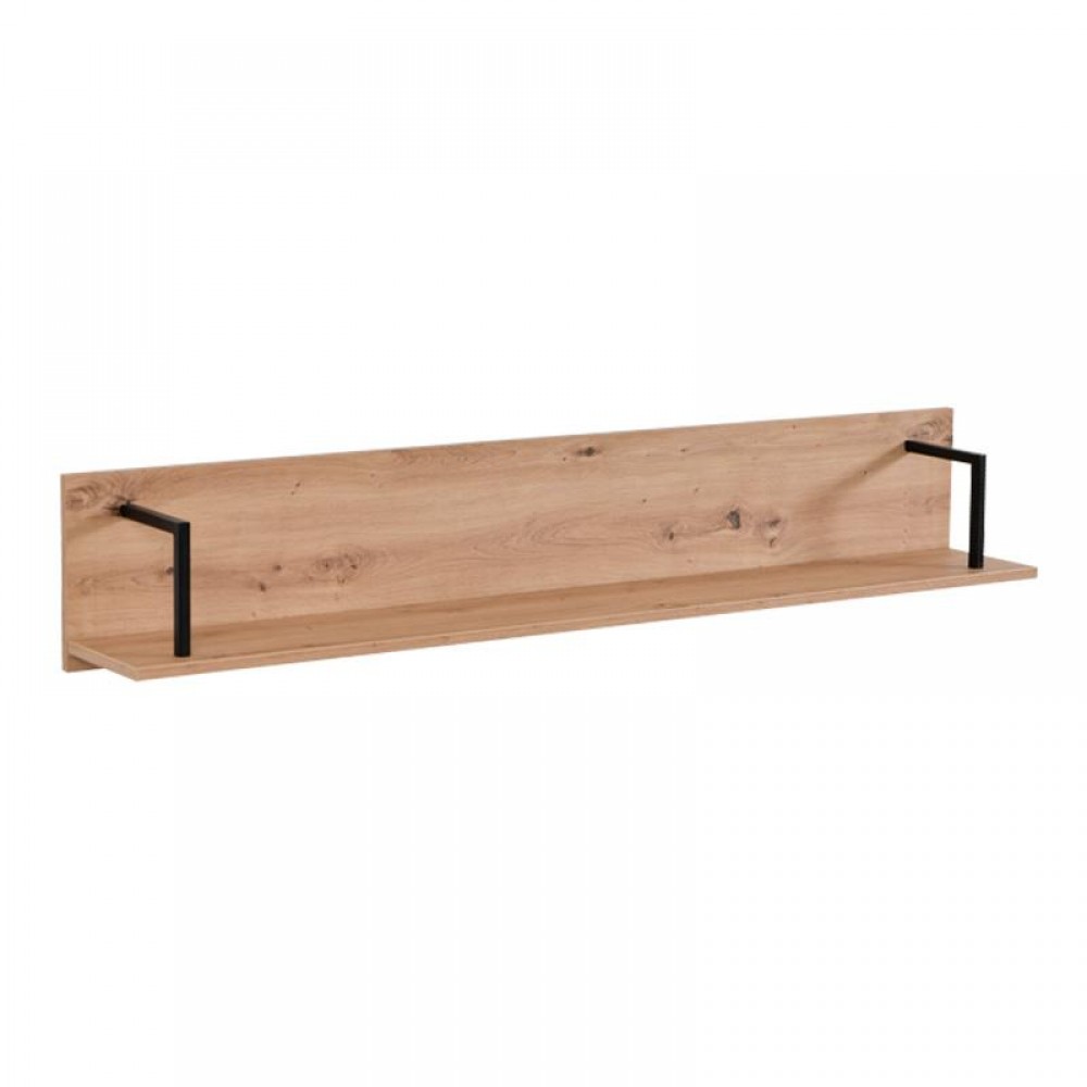ΡΑΦΙ ΤΟΙΧΟΥ SARDINIA ZP ARTISAN OAK / ΜΑΥΡΟ 137.5x21x24εκ srd