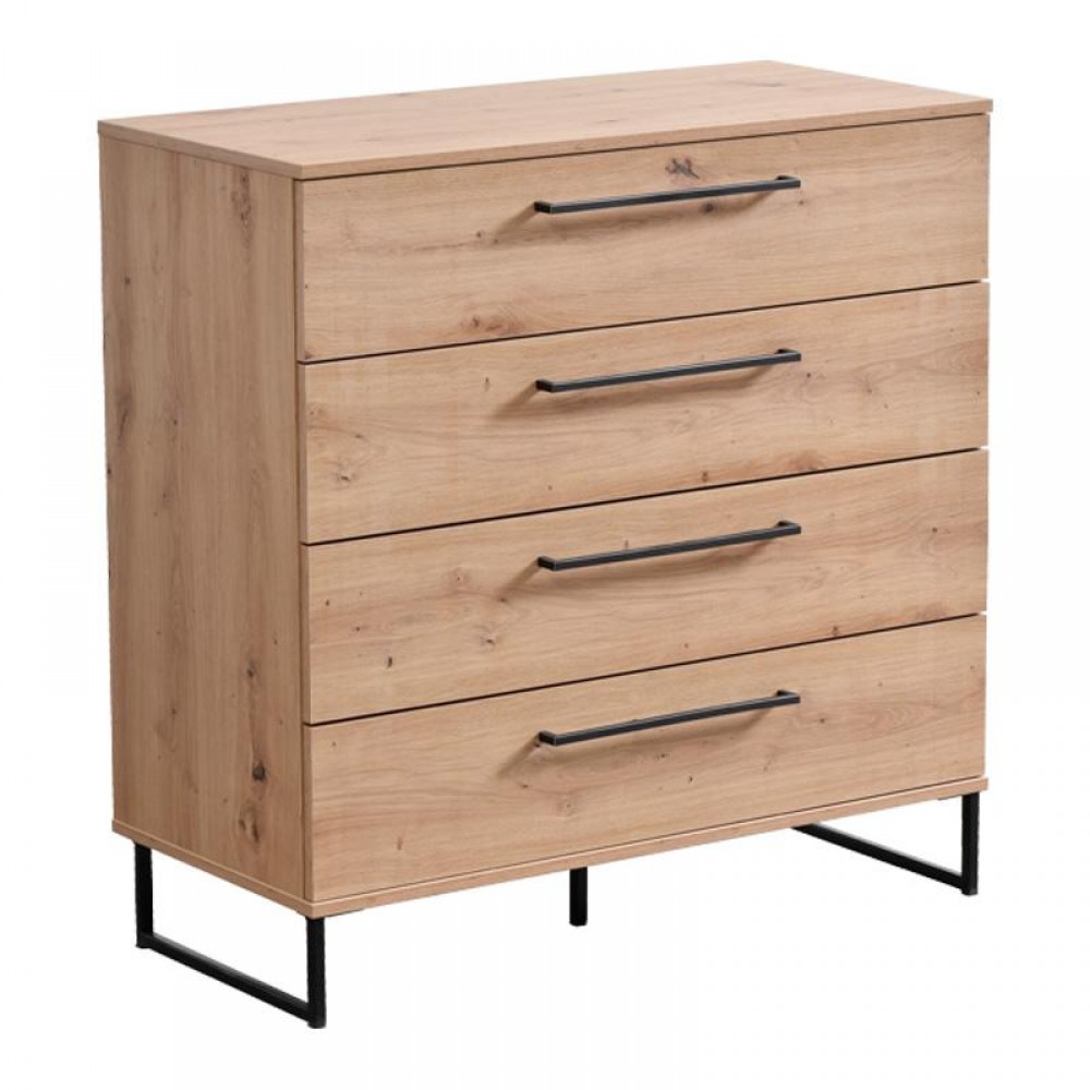 ΚΟΜΟΤΑ-ΣΥΡΤΑΡΙΕΡΑ SARDINIA 4F ARTISAN OAK / ΜΑΥΡΟ 91.5x42x93εκ