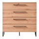 ΚΟΜΟΤΑ-ΣΥΡΤΑΡΙΕΡΑ SARDINIA 4F ARTISAN OAK / ΜΑΥΡΟ 91.5x42x93εκ