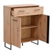 ΚΟΜΟΤΑ-ΜΠΟΥΦΕΣ SARDINIA 2K1F ARTISAN OAK / ΜΑΥΡΟ 84,5x35x103,5εκ