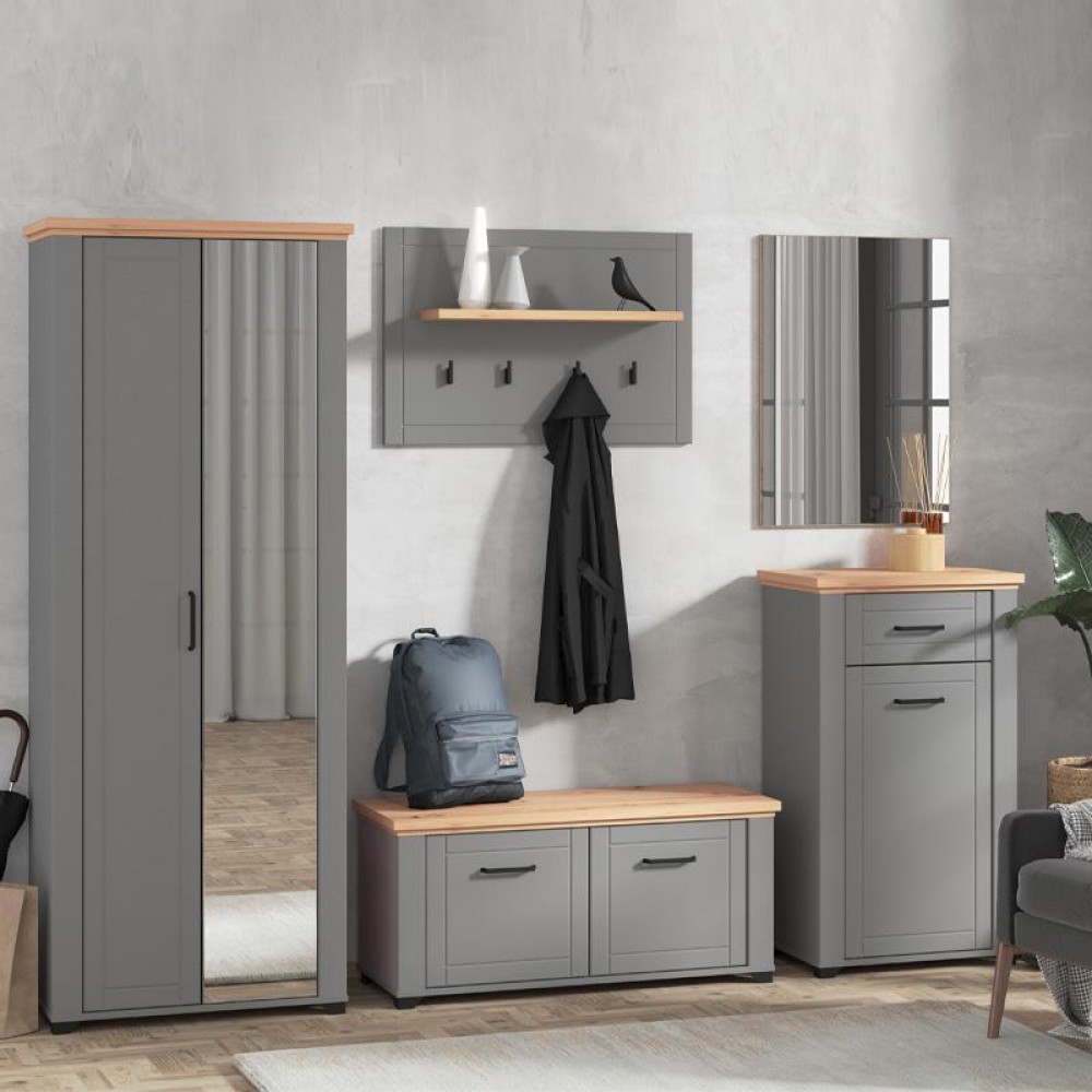 ΕΠΙΠΛΟ ΕΙΣΟΔΟΥ VALENCIA ΚΟΜ ΓΚΡΙ ΓΡΑΦΙΤΗΣ-ARTISAN OAΚ-ΓΚΡΙ ΜΑΤ 103,5x41x47,5εκ