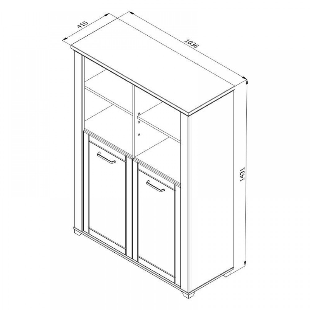 ΒΙΤΡΙΝΑ VALENCIA POP 2K ΛΕΥΚΟ-ARTISAN OAΚ-ΛΕΥΚΟ ΜΑΤ ΧΡΩΜΑ 103.5x41x143εκ