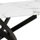ΤΡΑΠΕΖΙ ΤΡΑΠΕΖΑΡΙΑΣ Fylliana FL102 MARBLE ΜΕ ΜΑΥΡΑ ΜΕΤΑΛΛΙΚΑ ΠΟΔΙΑ 160x90x75εκ