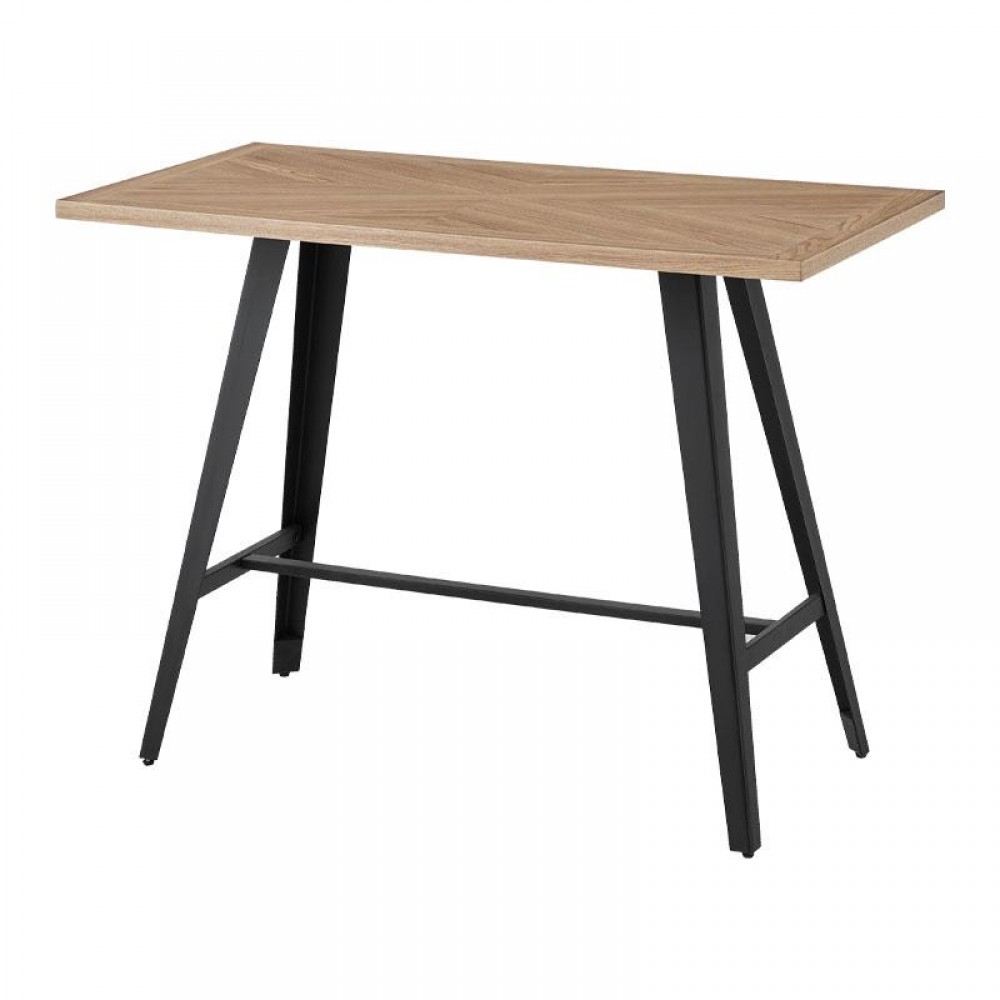 ΤΡΑΠΕΖΙ ΜΠΑΡ Fylliana FL1564 SONOMA MDF ΜΕ ΜΑΥΡΑ ΠΟΔΙΑ 140x70x105εκ