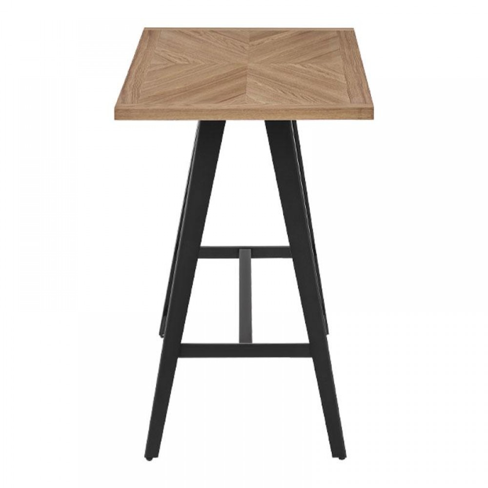 ΤΡΑΠΕΖΙ ΜΠΑΡ Fylliana FL1564 SONOMA MDF ΜΕ ΜΑΥΡΑ ΠΟΔΙΑ 140x70x105εκ