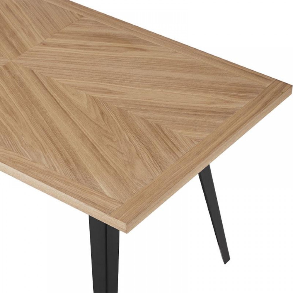ΤΡΑΠΕΖΙ ΜΠΑΡ Fylliana FL1564 SONOMA MDF ΜΕ ΜΑΥΡΑ ΠΟΔΙΑ 140x70x105εκ
