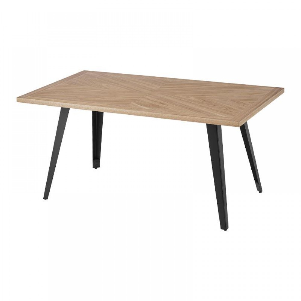 ΤΡΑΠΕΖΙ ΤΡΑΠΕΖΑΡΙΑΣ Fylliana FL1564 SONOMA MDF ΜΕ ΜΑΥΡΑ ΠΟΔΙΑ 180x90x75εκ