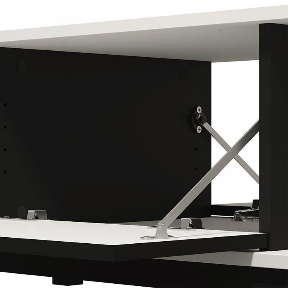 ΤΡΑΠΕΖΑΚΙ ΣΑΛΟΝΙΟΥ SARTHE ΛΕΥΚΟ-ΜΑΥΡΟ-ΜΑΥΡΟ MAT 121x55x41εκ n.t.v
