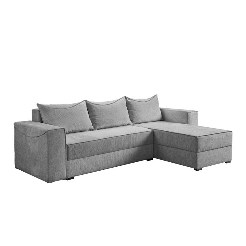 ΓΩΝΙΑΚΟΣ ΚΑΝΑΠΕΣ ΚΡΕΒΑΤΙ Luna ΓΚΡΙ ΧΡΩΜΑ 276x175x83εκ