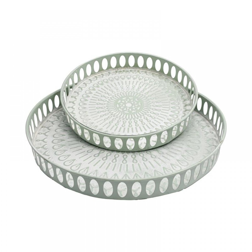 ΣΕΤ 2 ΜΕΤΑΛΛΙΚΟΙ ΔΙΣΚΟΙ Fylliana FL1510 MINT-ΛΕΥΚΟ ΧΡΩΜΑ 38x5εκ