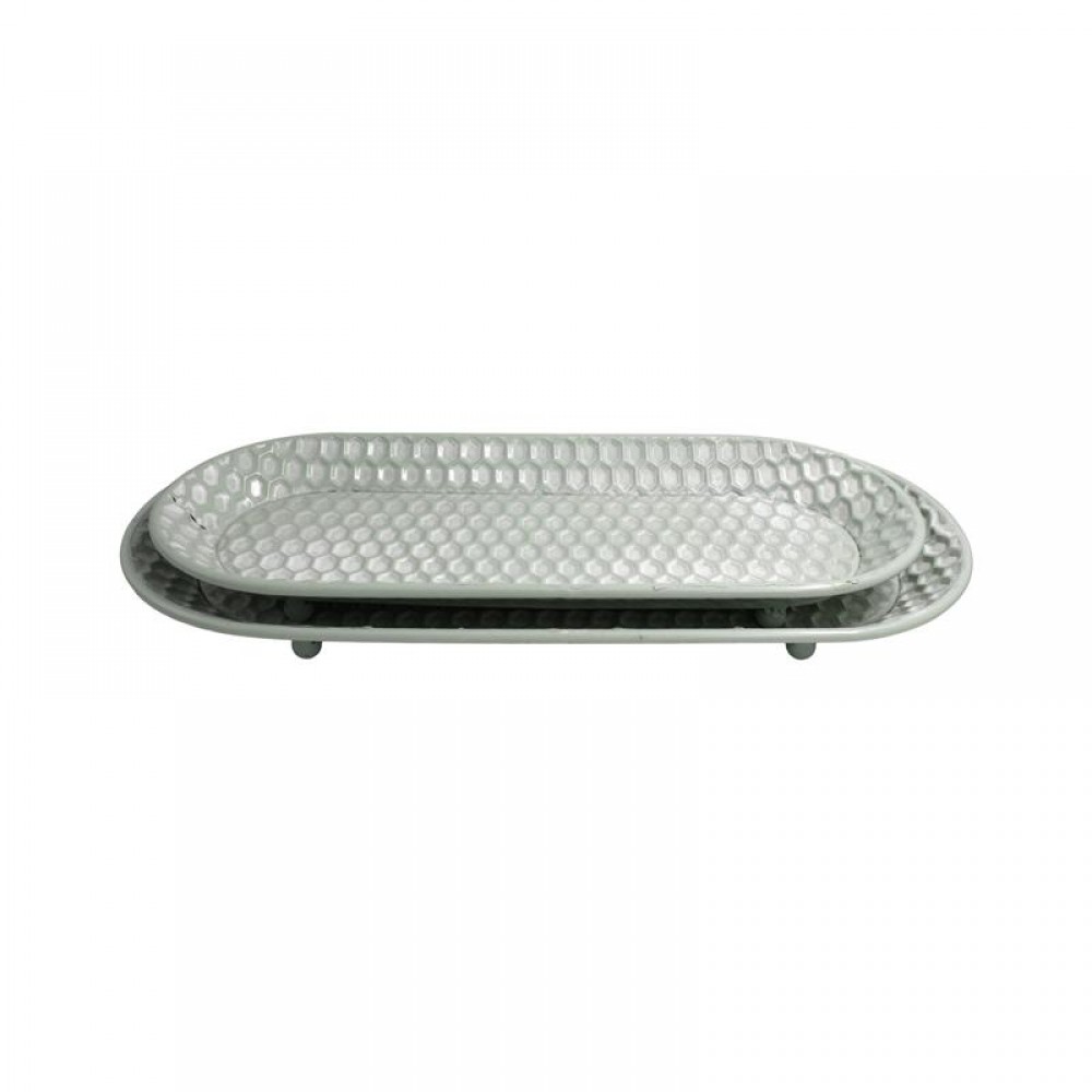 ΣΕΤ 2 ΜΕΤΑΛΛΙΚΟΙ ΔΙΣΚΟΙ Fylliana FL1128 MINT-ΛΕΥΚΟ ΧΡΩΜΑ 60x27x6εκ