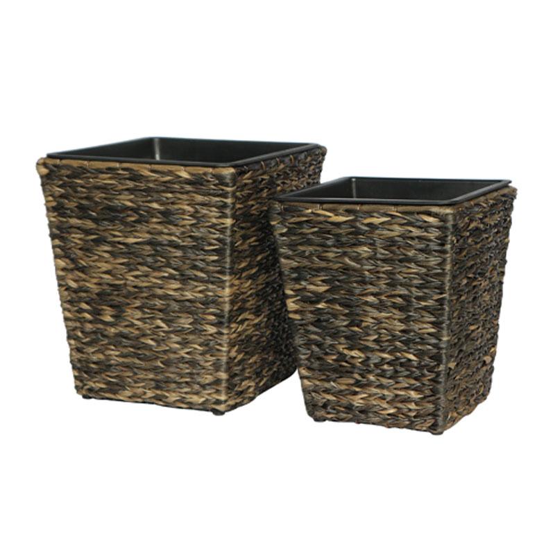 ΣΕΤ ΚΑΣΠΩ 2 ΤΕΜΑΧΙΑ POLY RATTAN  Fylliana FL21587  ΜΠΕΖ-ΚΑΦΕ ΧΡΩΜΑ 36x40εκ & 30x35εκ