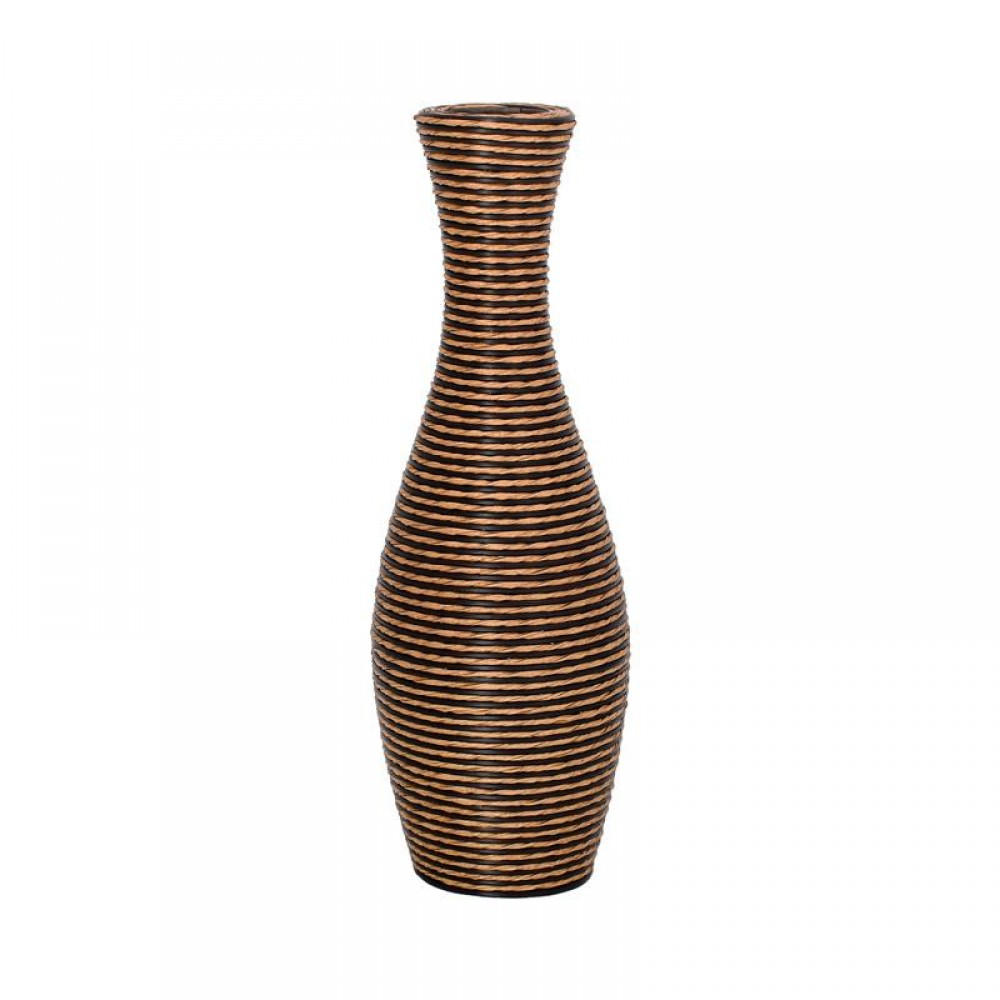 ΔΙΑΚΟΣΜΗΤΙΚΟ ΒΑΖΟ Fylliana FL639 PU RATTAN ΜΑΥΡΟ-ΦΥΣΙΚΟ ΧΡΩΜΑ 70εκ