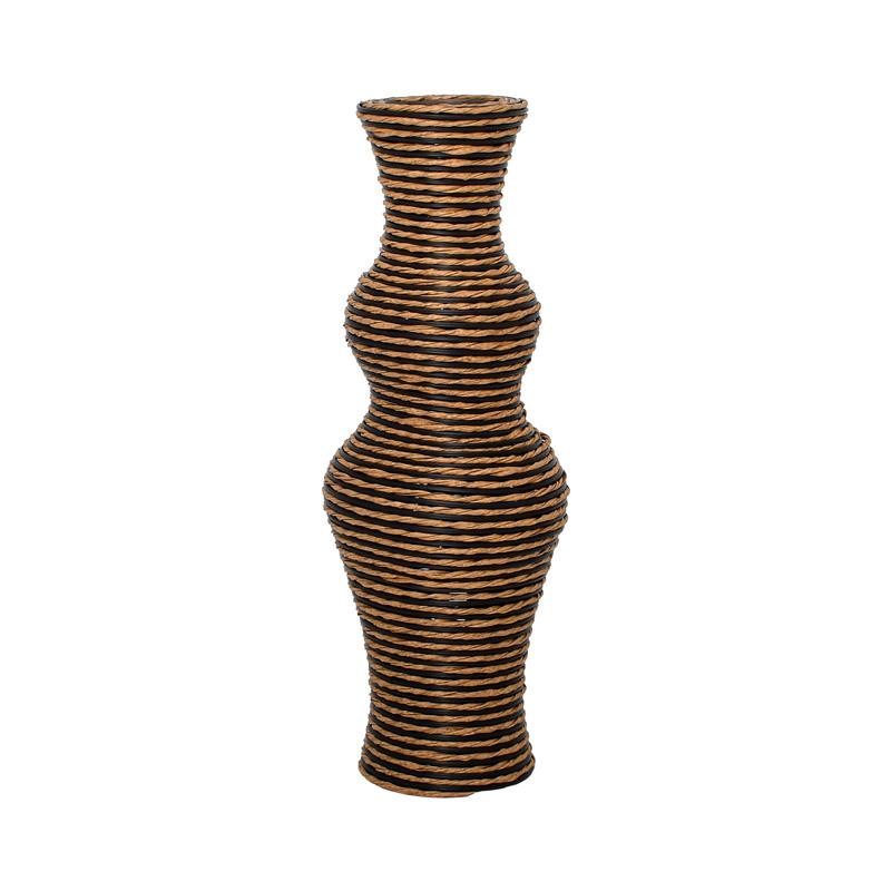 ΔΙΑΚΟΣΜΗΤΙΚΟ ΒΑΖΟ Fylliana FL378 PU RATTAN ΜΑΥΡΟ-ΦΥΣΙΚΟ ΧΡΩΜΑ 60εκ