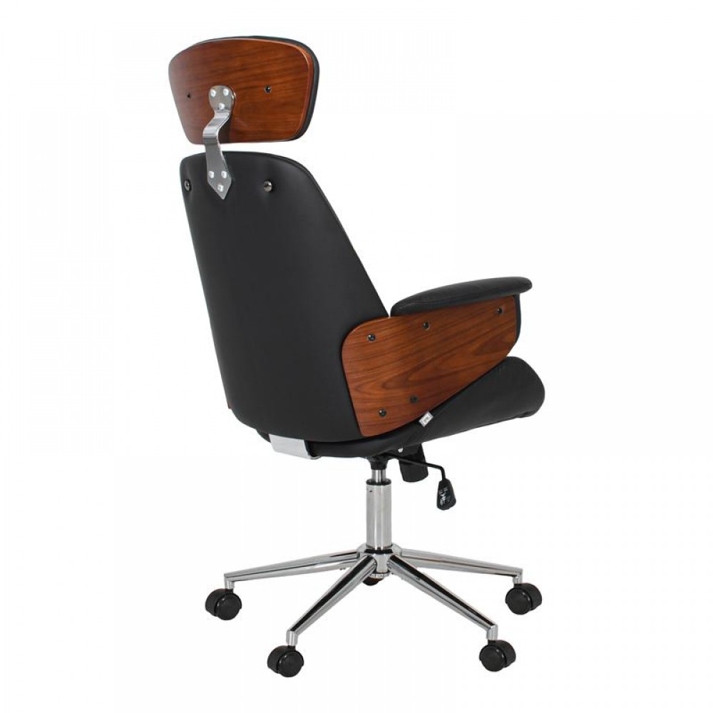 ΚΑΡΕΚΛΑ ΓΡΑΦΕΙΟΥ ΔΙΕΥΘΥΝΤΗ Fylliana FL921 ΜΑΥΡΟ ΤΕΧΝΟΔΕΡΜΑ ΜΕ ΚΑΡΥΔΙ ΞΥΛΟ 68x68x125εκ