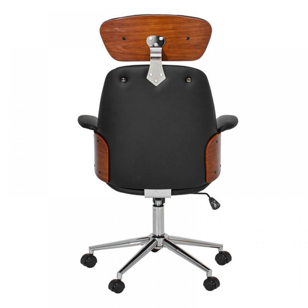 ΚΑΡΕΚΛΑ ΓΡΑΦΕΙΟΥ ΔΙΕΥΘΥΝΤΗ Fylliana FL921 ΜΑΥΡΟ ΤΕΧΝΟΔΕΡΜΑ ΜΕ ΚΑΡΥΔΙ ΞΥΛΟ 68x68x125εκ