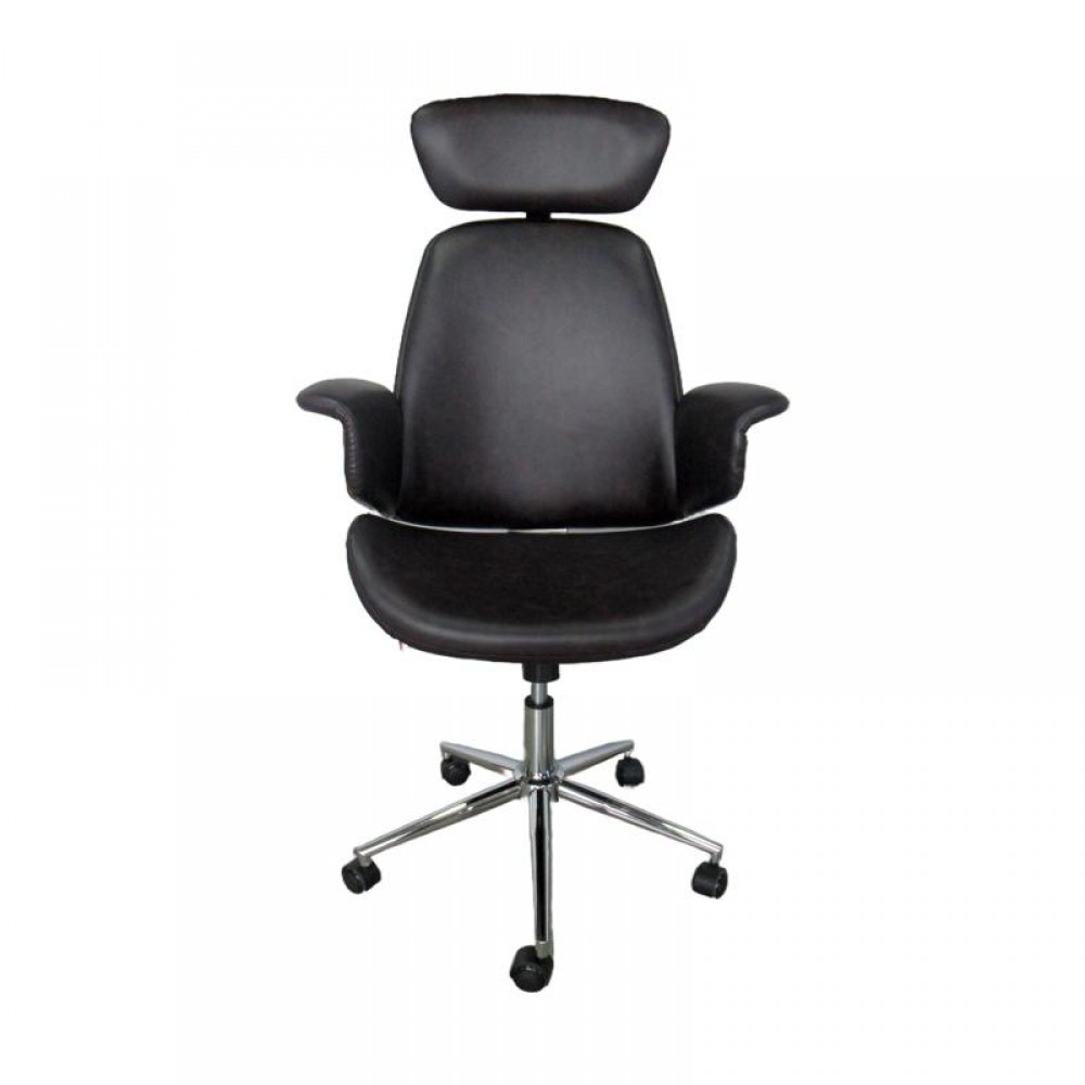 ΚΑΡΕΚΛΑ ΓΡΑΦΕΙΟΥ ΔΙΕΥΘΥΝΤΗ Fylliana FL921 ΚΑΦΕ ΤΕΧΝΟΔΕΡΜΑ ΜΕ ΚΑΡΥΔΙ ΞΥΛΟ 68x68x125εκ