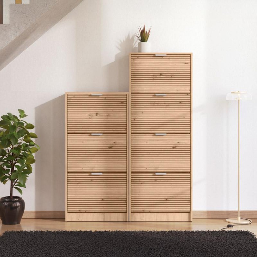 ΠΑΠΟΥΤΣΟΘΗΚΗ Base 13 ARTISAN OAK-ARTISAN OAK ΜΕ ΜΑΥΡΕΣ ΓΡΑΜΜΕΣ-ΜΑΥΡΟ 58x18x119εκ