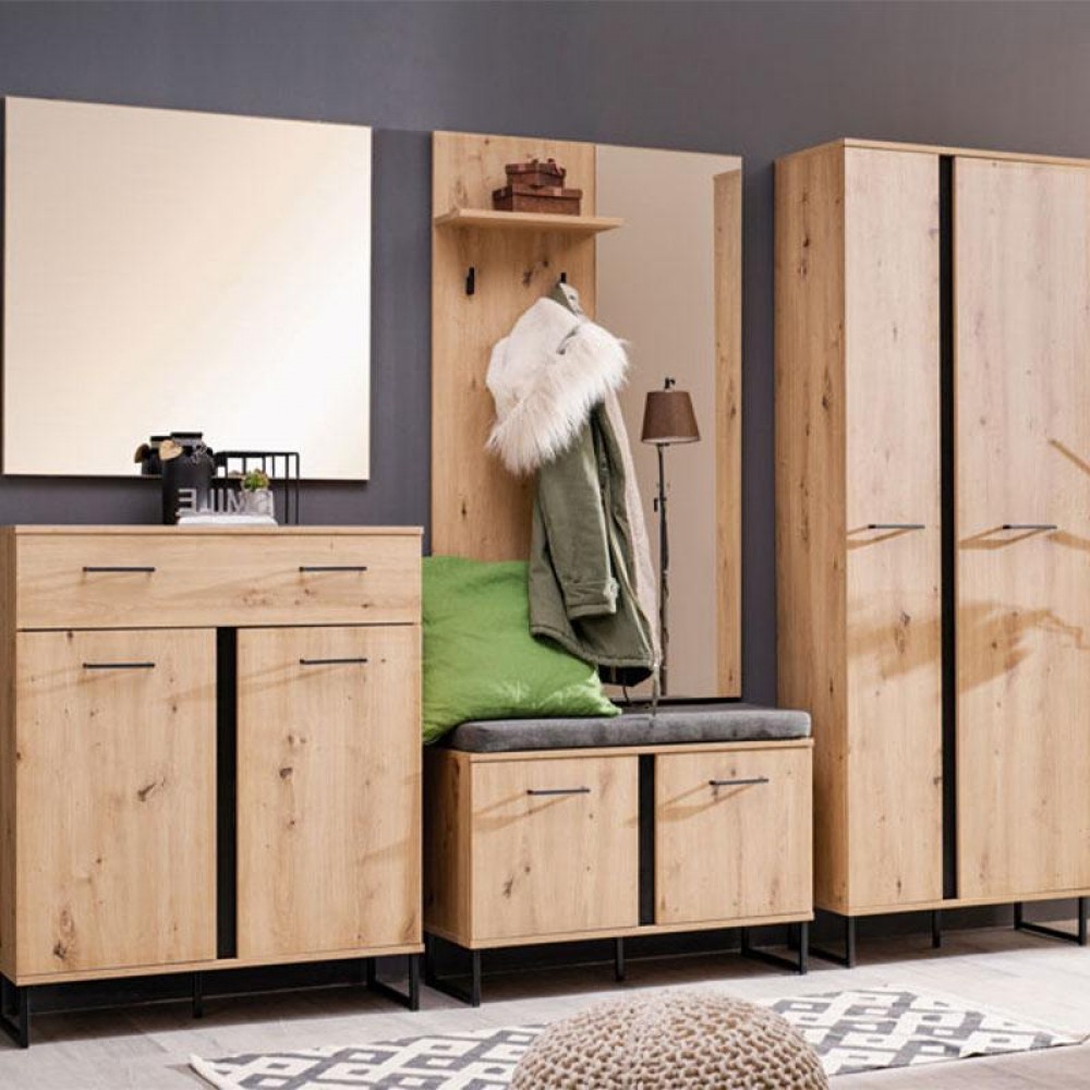 ΕΠΙΠΛΟ ΧΩΛ SARDINIA KOM ARTISAN OAK / ΜΑΥΡΟ 84,5x35x54,5εκ