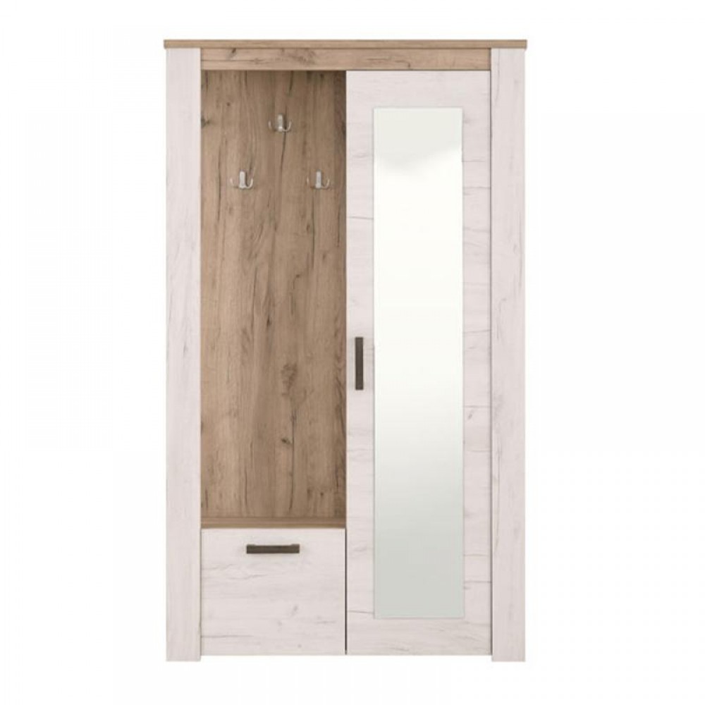 ΕΠΙΠΛΟ ΧΩΛ KENT PS GREY OAK-ΛΕΥΚΟ OAK ΧΡΩΜΑ 114x37x195εκ