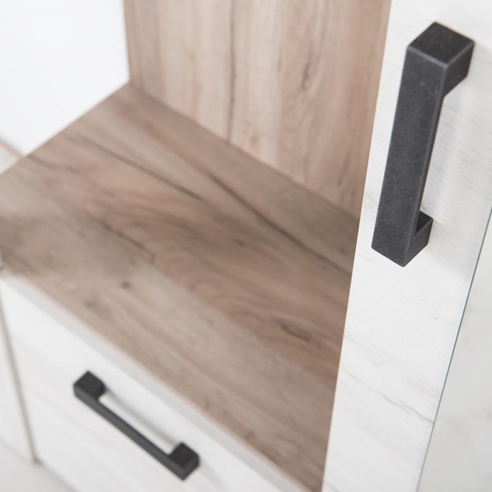 ΕΠΙΠΛΟ ΧΩΛ KENT PS GREY OAK-ΛΕΥΚΟ OAK ΧΡΩΜΑ 114x37x195εκ