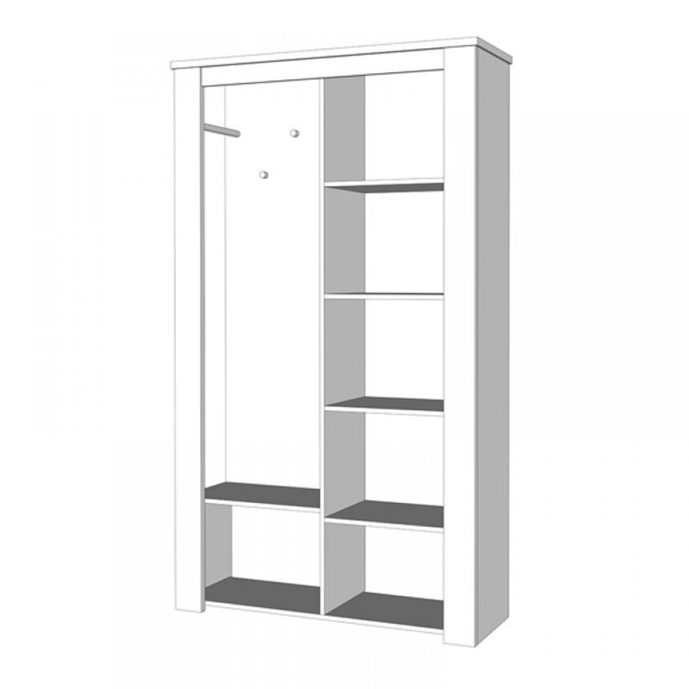 ΕΠΙΠΛΟ ΧΩΛ KENT PS GREY OAK-ΛΕΥΚΟ OAK ΧΡΩΜΑ 114x37x195εκ