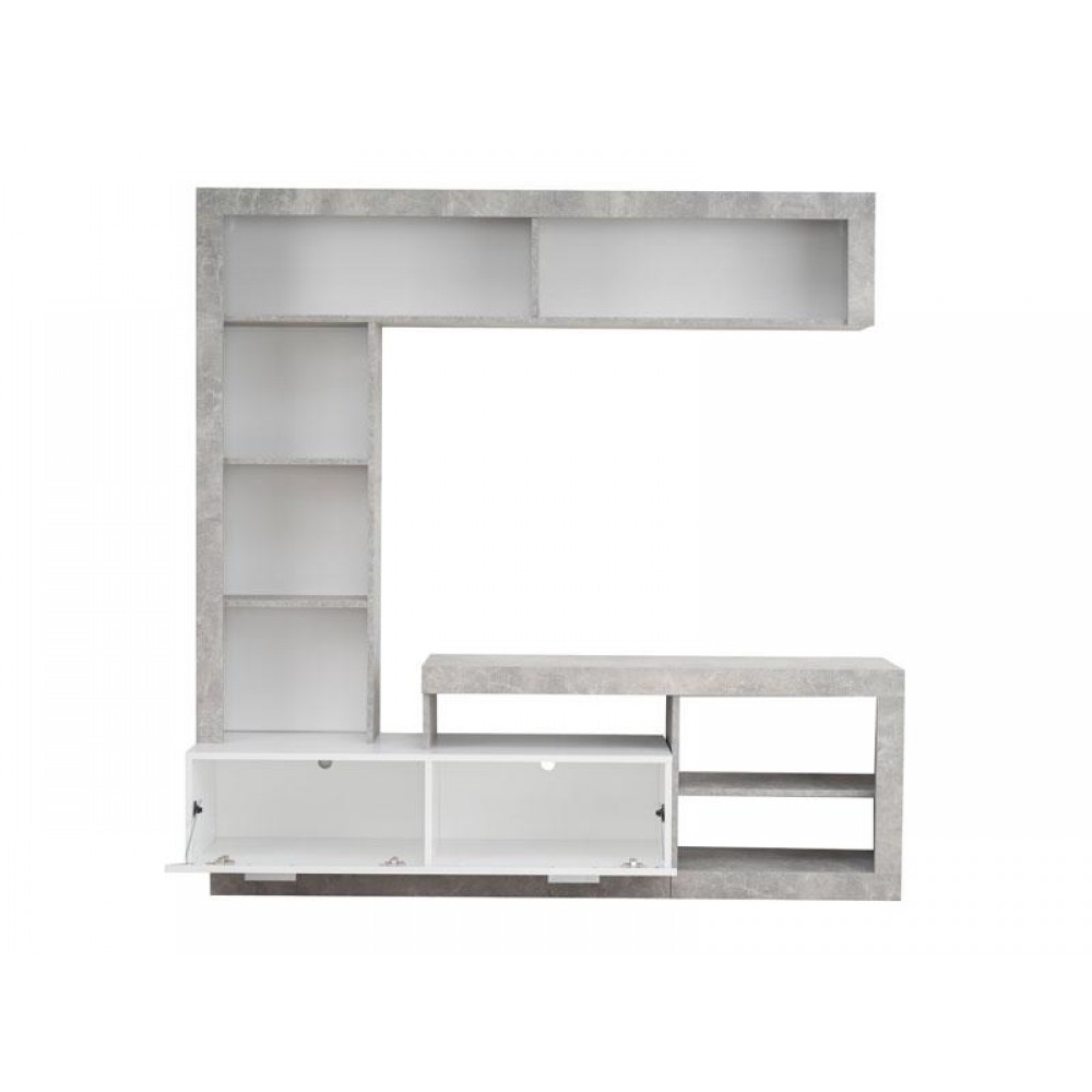 ΚΕΝΤΡΟ ΨΥΧΑΓΩΓΙΑΣ-ΣΥΝΘΕΣΗ GLEN ΛΕΥΚΟ-ΓΚΡΙ CONCRETE 170x41x170εκ