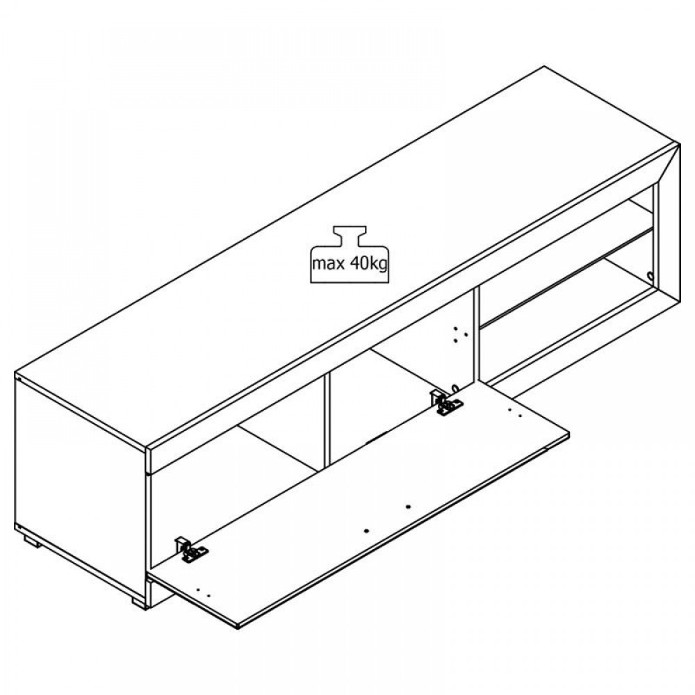 ΕΠΙΠΛΟ ΤΗΛΕΟΡΑΣΗΣ REMO ΓΚΡΙ CONCRETE / ΛΕΥΚΗ ΛΑΚΑ 162x41x43εκ